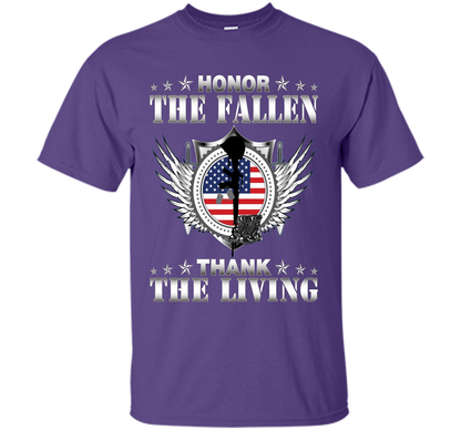 Honor The Fallen Thank The Living T-Shirt Memorial's Day t-shirt Purple