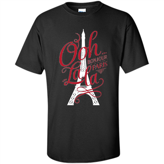 France Tshirt Bonjour Paris Tshirt, Hello Paris Tshirt Black