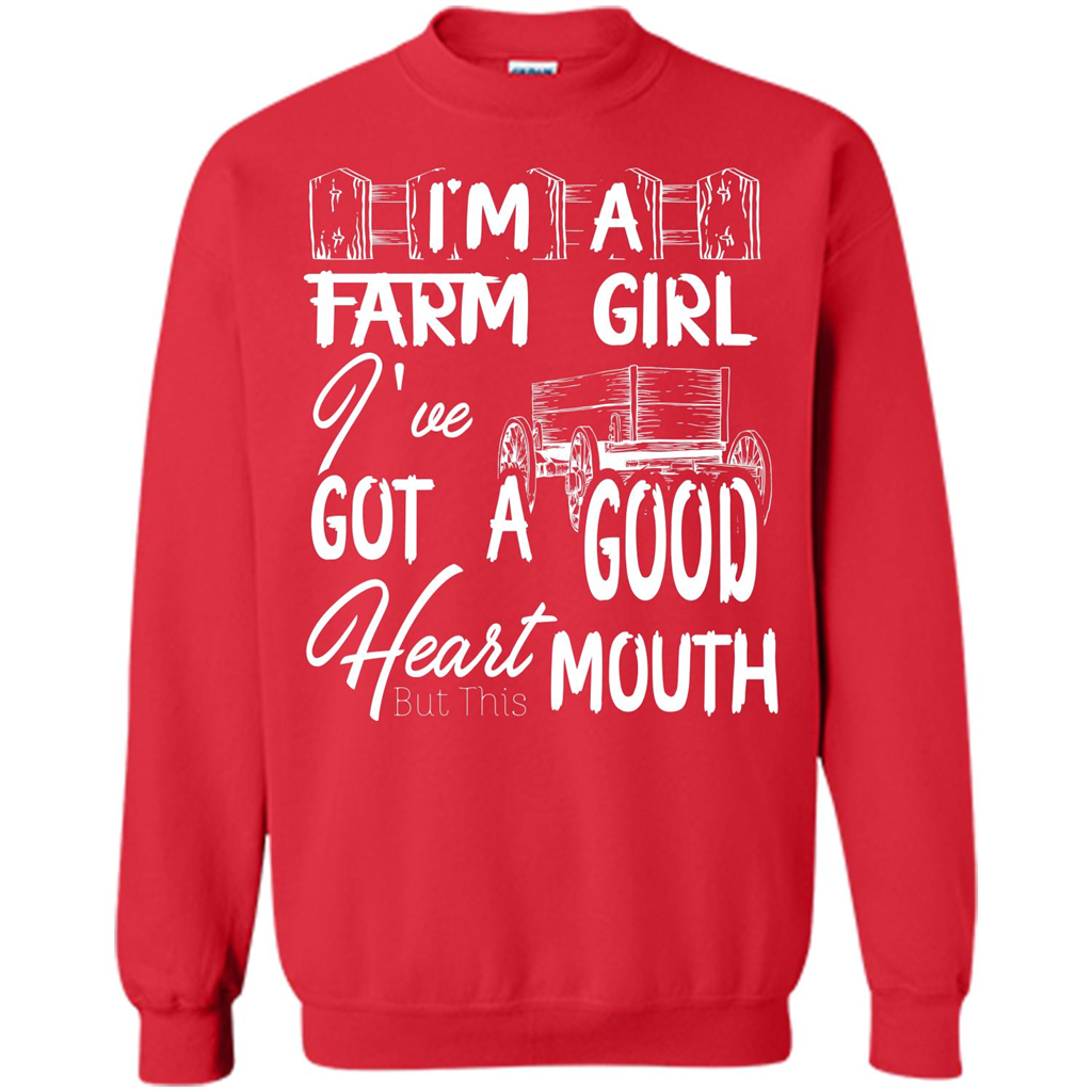 Farm Girl T-shirt I'm A Farm Girl I've Got A Good Heart T-shirt Red