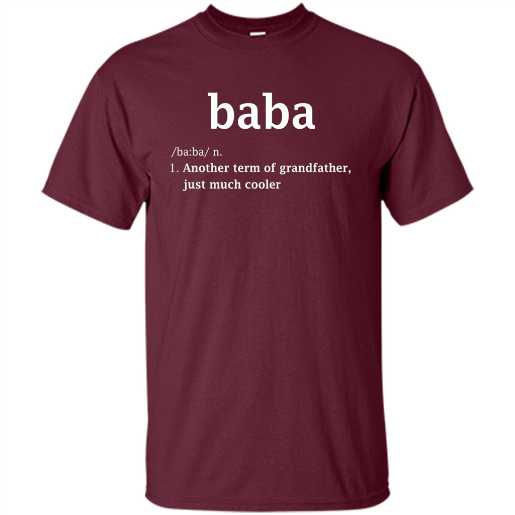 Fathers Day T-shirt Baba Definition Maroon