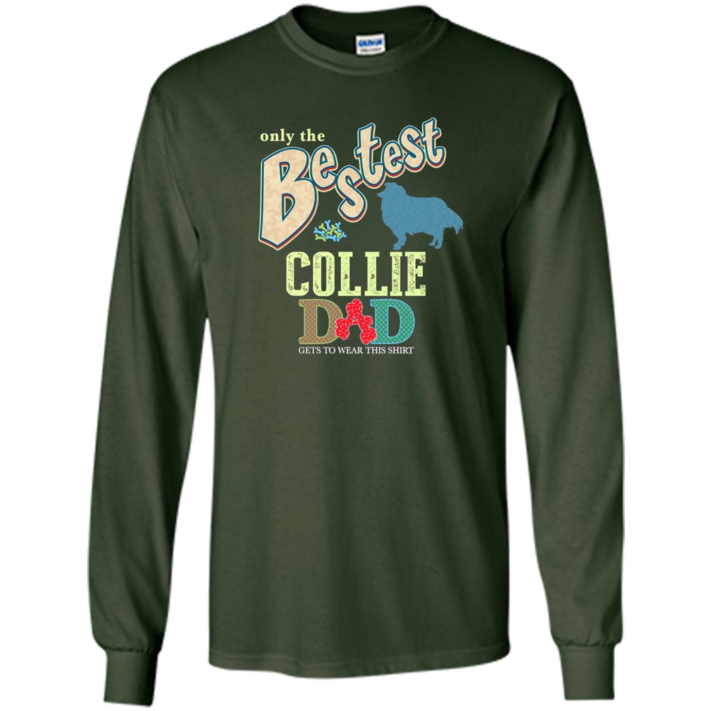 Bestest Collie Dad Best Collie T-shirt Forest Green