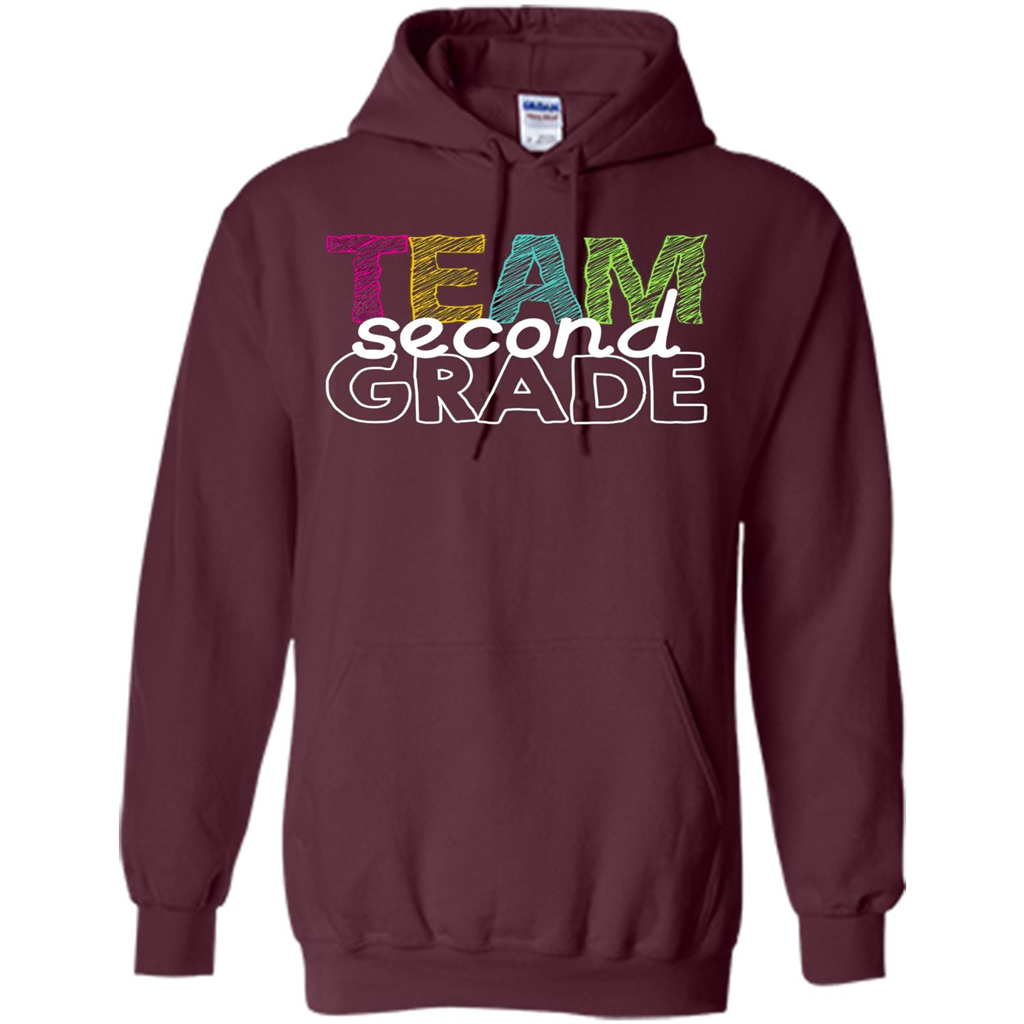Team Second Grade Teacher T-Shirt Maroon