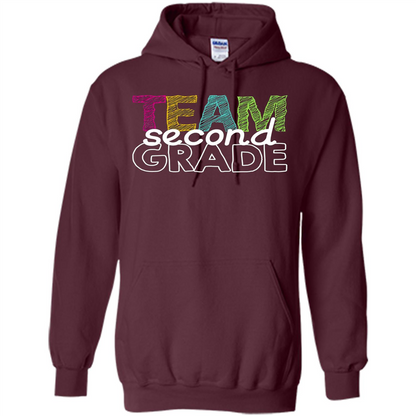 Team Second Grade Teacher T-Shirt Maroon