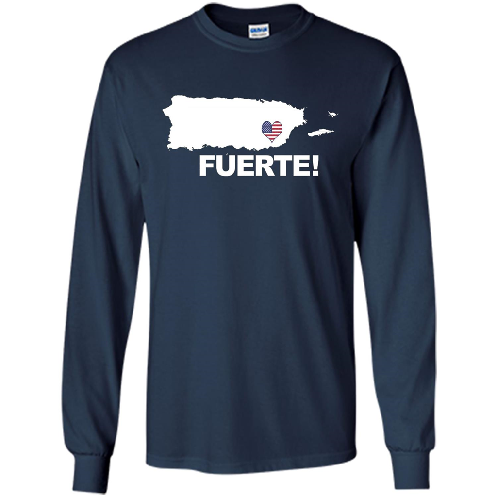 Fuerte T-Shirt Strong Support for Puerto Rico T-shirt Navy