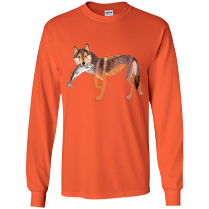 Sea Wolf T-shirt Fish and Wolf Orange
