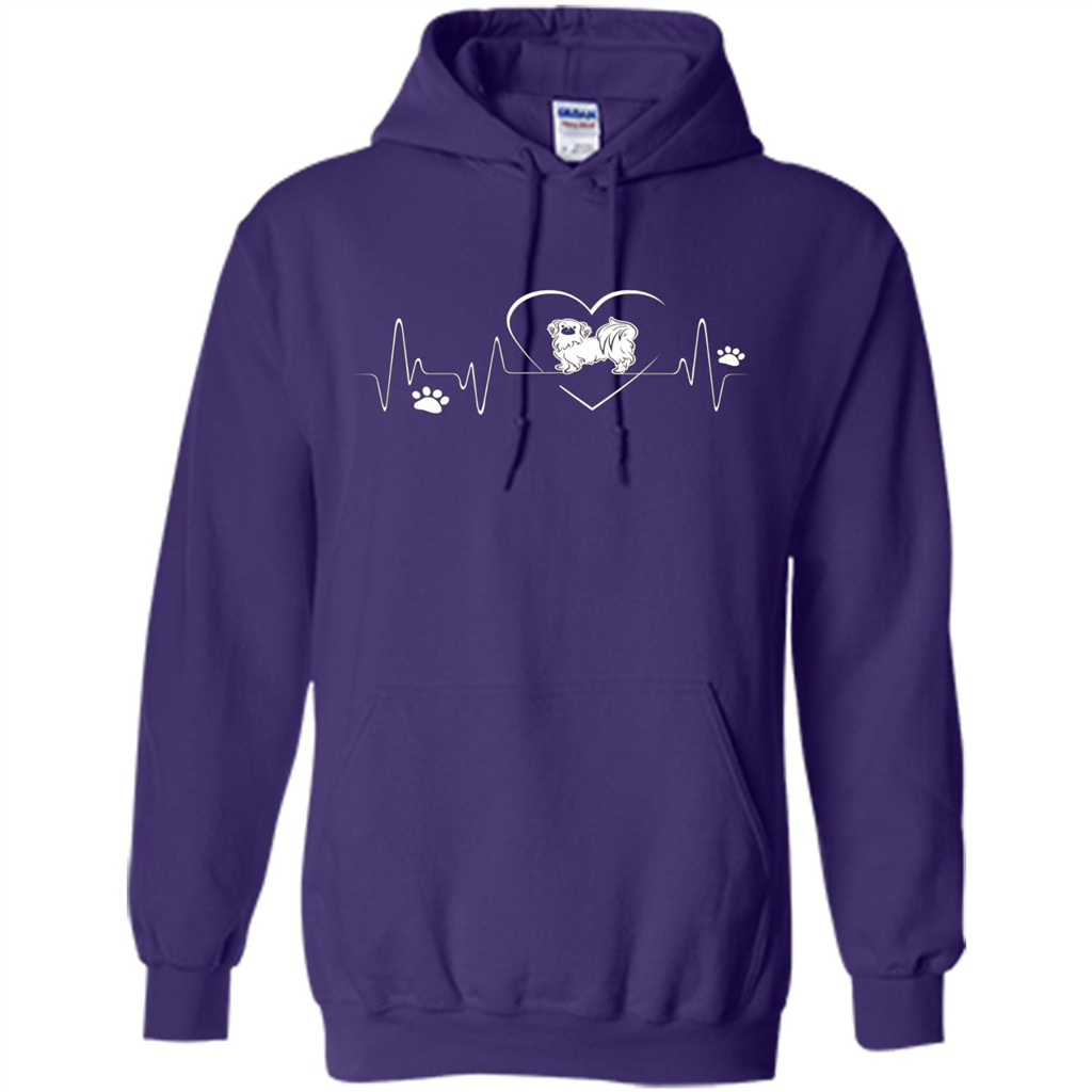 Pekehund T-shirt Pekehund Heart Beat T-shirt Purple