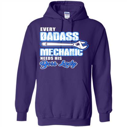 Every Badass Mechanic Needs His Boss Lady T-shirt Purple