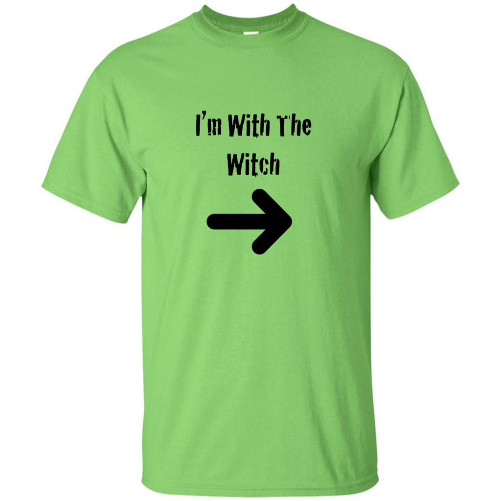 Halloween Couples Costume T-shirt I'm With The Witch Lime