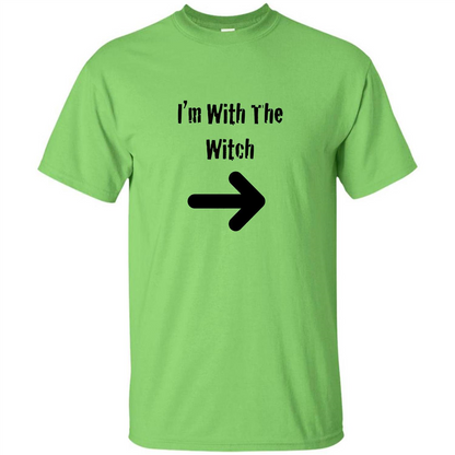Halloween Couples Costume T-shirt I'm With The Witch Lime