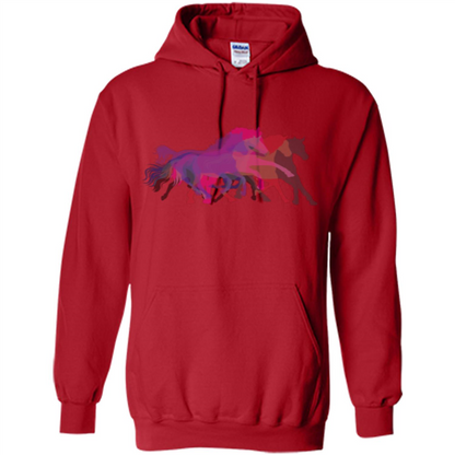 Beautiful Shadow Horses T-shirt Red