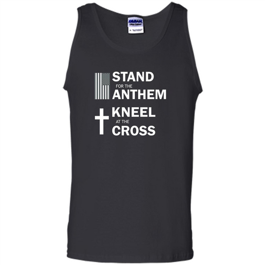 National Anthem T-shirt Stand For Anthem Kneel At The Cross Black
