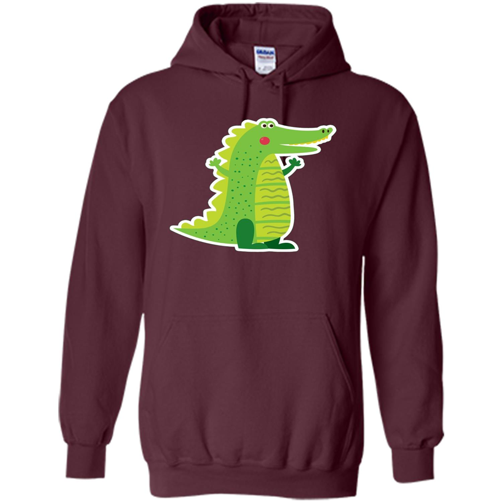 Cute Smiling Crocodile Animal Lover T-shirt Maroon