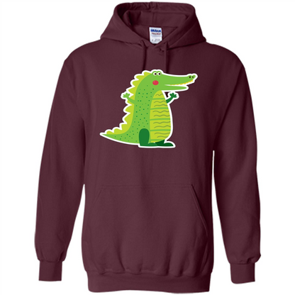 Cute Smiling Crocodile Animal Lover T-shirt Maroon