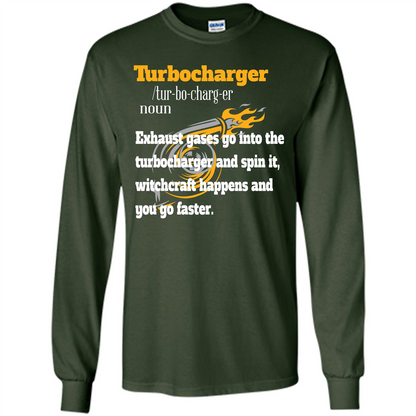 Car Lover T-shirt Turbocharger Exhaust Gases Go Into The Turbocharger Forest Green