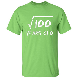 Square Root Of 100 T-shirt 10th Birthday 10 Years Old T-Shirt