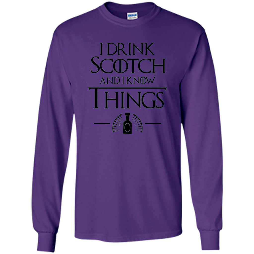 I Drink Scotch and I Know Things T-shirt Purple