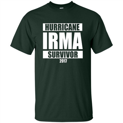 Hurricane Irma Survivor T-shirt 2017 Forest Green