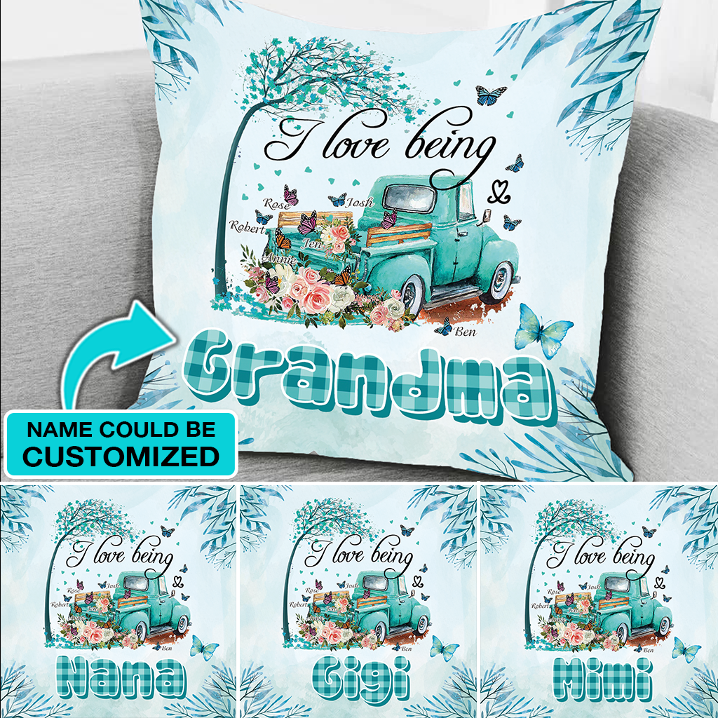 Personalized I love being Grandma Pillow