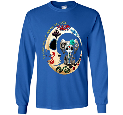 Elephant I Love You To The Moon Back T-shirt Royal