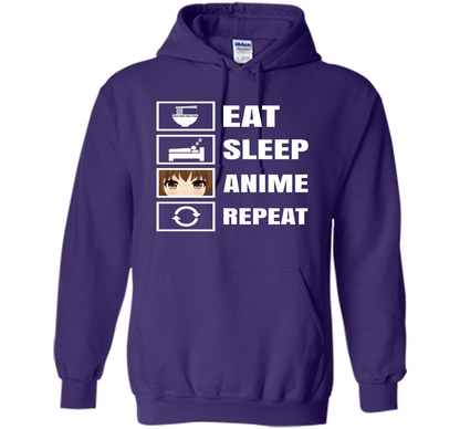 Eat Sleep Anime Repeart T-Shirt Funny Anime Geek cool shirt