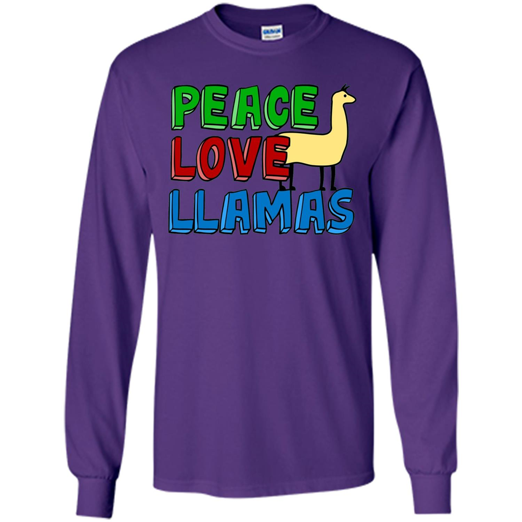 Peace Love Llamas T-shirt Purple