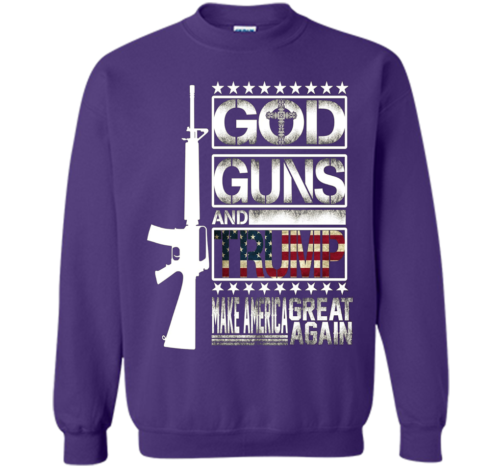 GOD Guns &amp; Trump 2nd Amendment T-Shirt shirt Purple