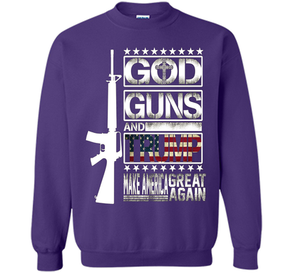 GOD Guns &amp; Trump 2nd Amendment T-Shirt shirt Purple