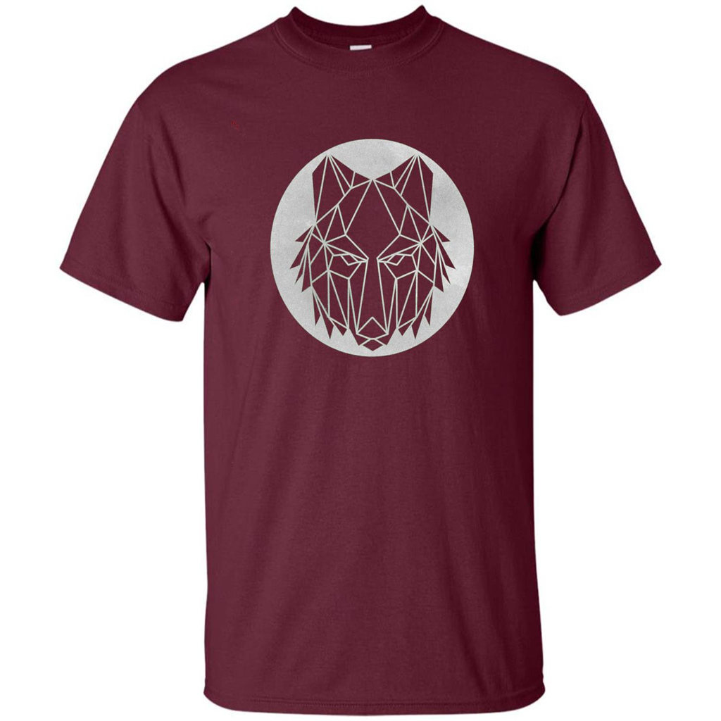 Geometric Wolf T-shirt Maroon