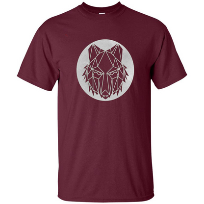 Geometric Wolf T-shirt Maroon