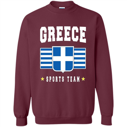 GREECE T-shirt Greek Flag T-shirt Sports Team Maroon