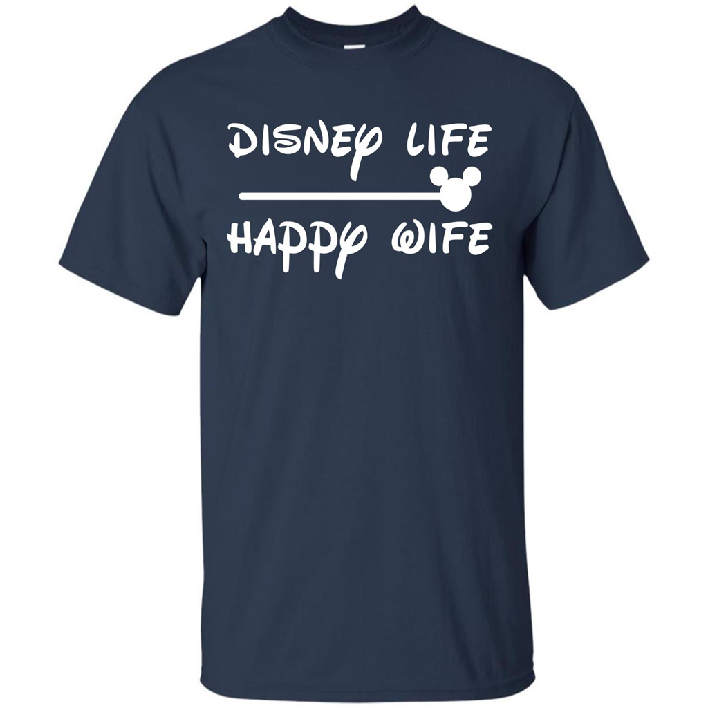 Wife T-shirt Disney Life Happy Wife T-shirt Navy