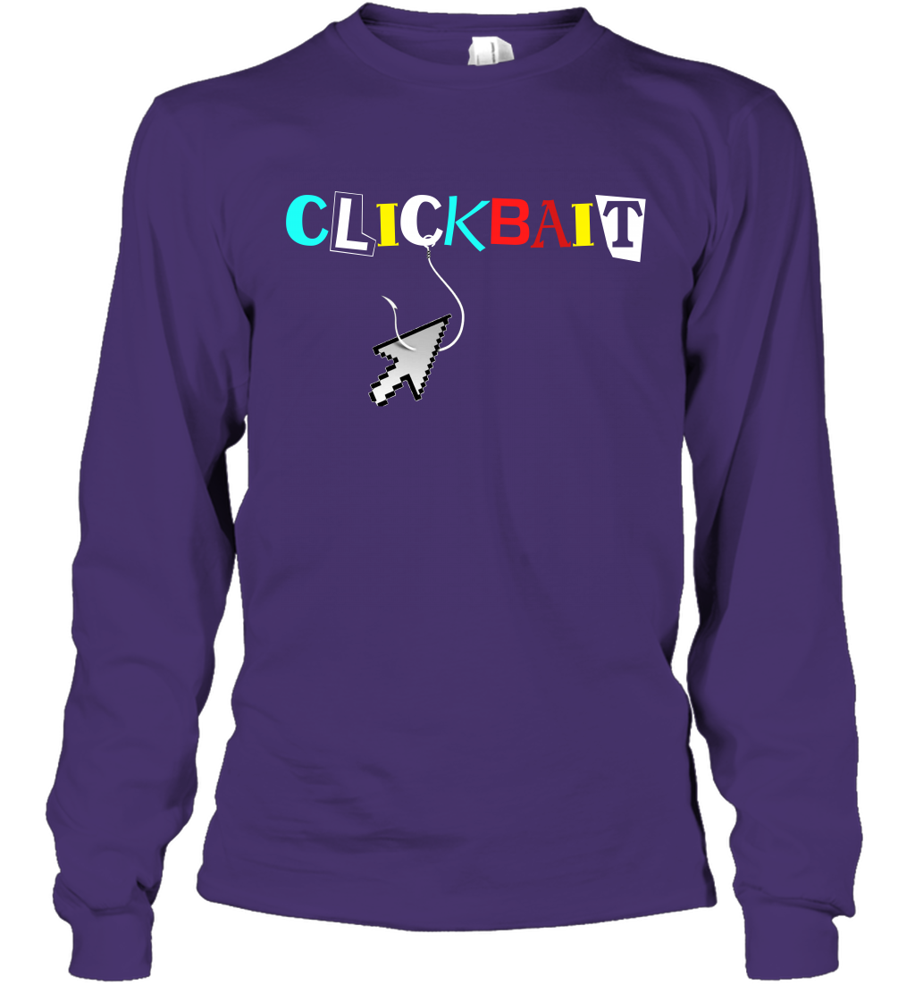 ClickBait Fishing Shirt Long Sleeve T-Shirt Long Sleeve T-Shirt Purple