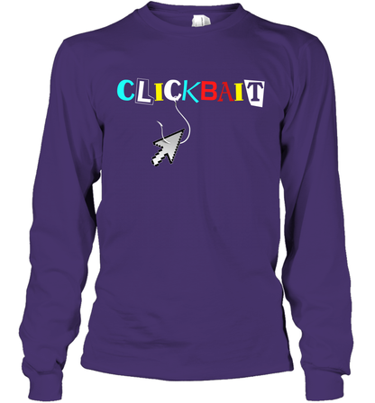 ClickBait Fishing Shirt Long Sleeve T-Shirt Long Sleeve T-Shirt Purple