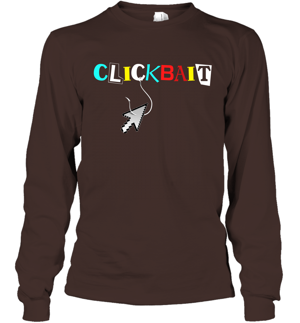 ClickBait Fishing Shirt Long Sleeve T-Shirt Long Sleeve T-Shirt Dark Chocolate
