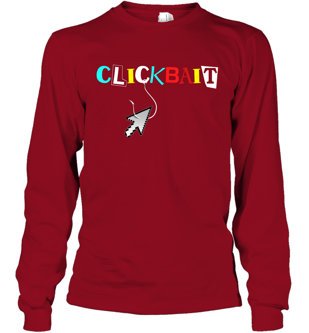 ClickBait Fishing Shirt Long Sleeve T-Shirt Long Sleeve T-Shirt Cardinal Red