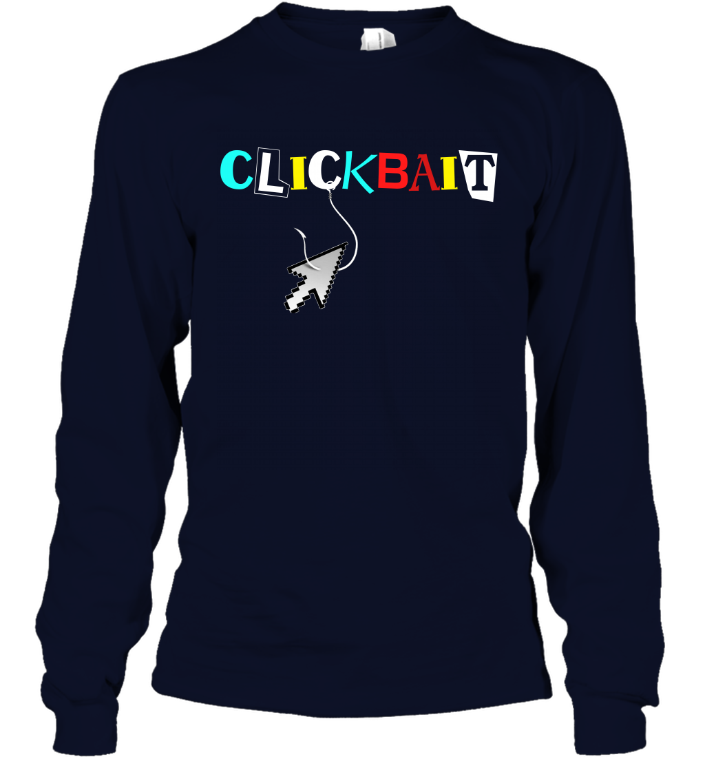 ClickBait Fishing Shirt Long Sleeve T-Shirt Long Sleeve T-Shirt Navy
