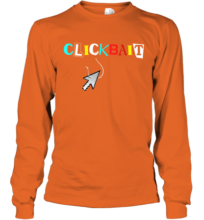 ClickBait Fishing Shirt Long Sleeve T-Shirt Long Sleeve T-Shirt Orange