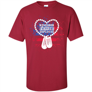 Military T-shirt RED Remember Everyone Deployed