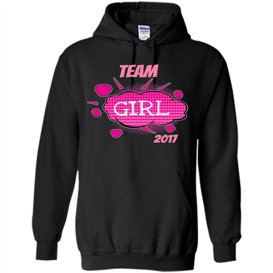 Team Girl Baby Shower Gender Reveal Party Cute Pink T-shirt Black