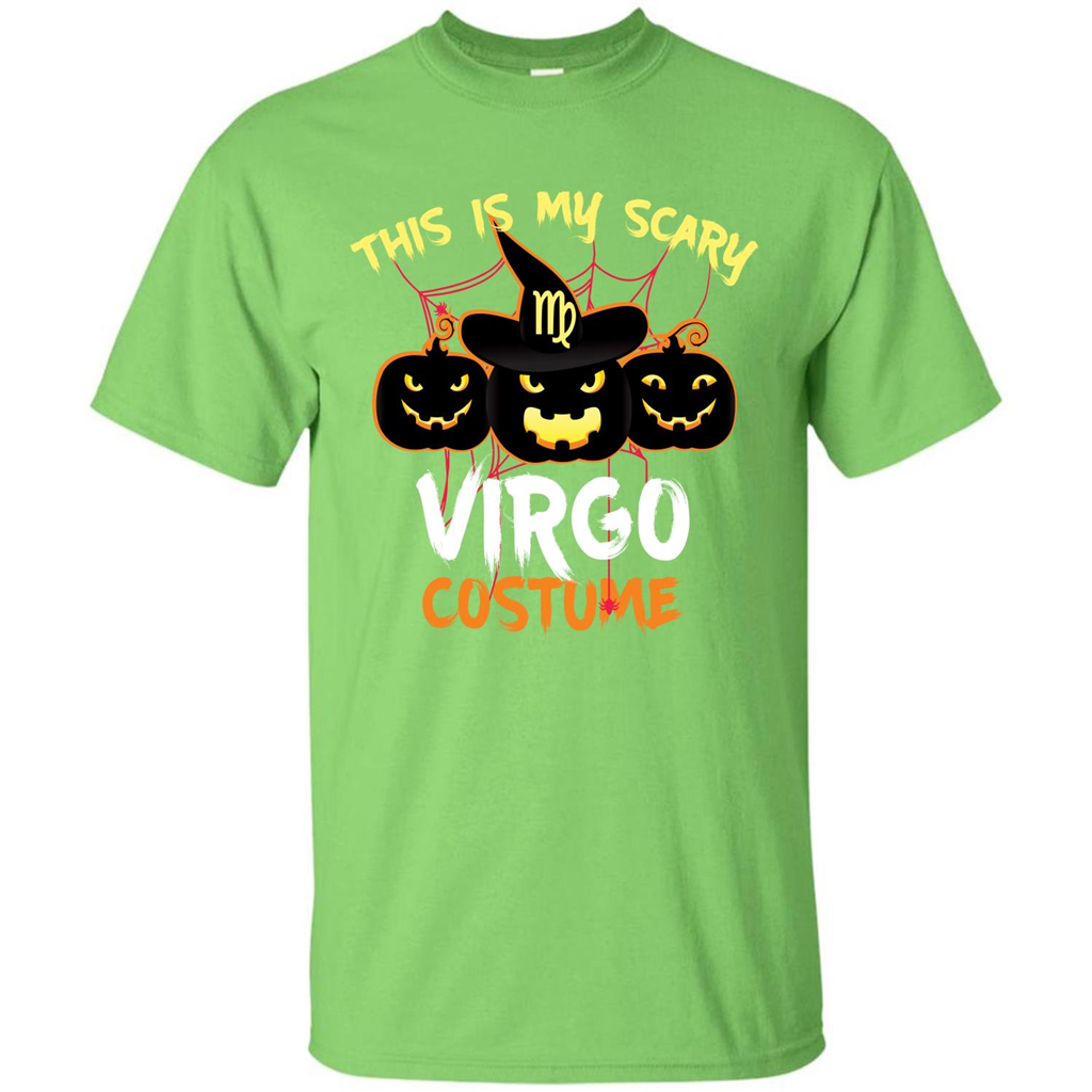 Halloween T-shirt This Is My Scary Virgo Costume T-shirt Lime