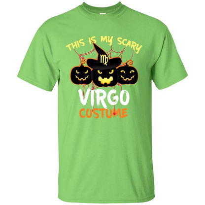 Halloween T-shirt This Is My Scary Virgo Costume T-shirt Lime
