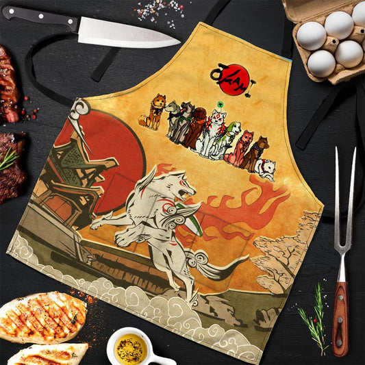 Okami and the Satomi Canine Warriors 3D Apron All Over Print Apron