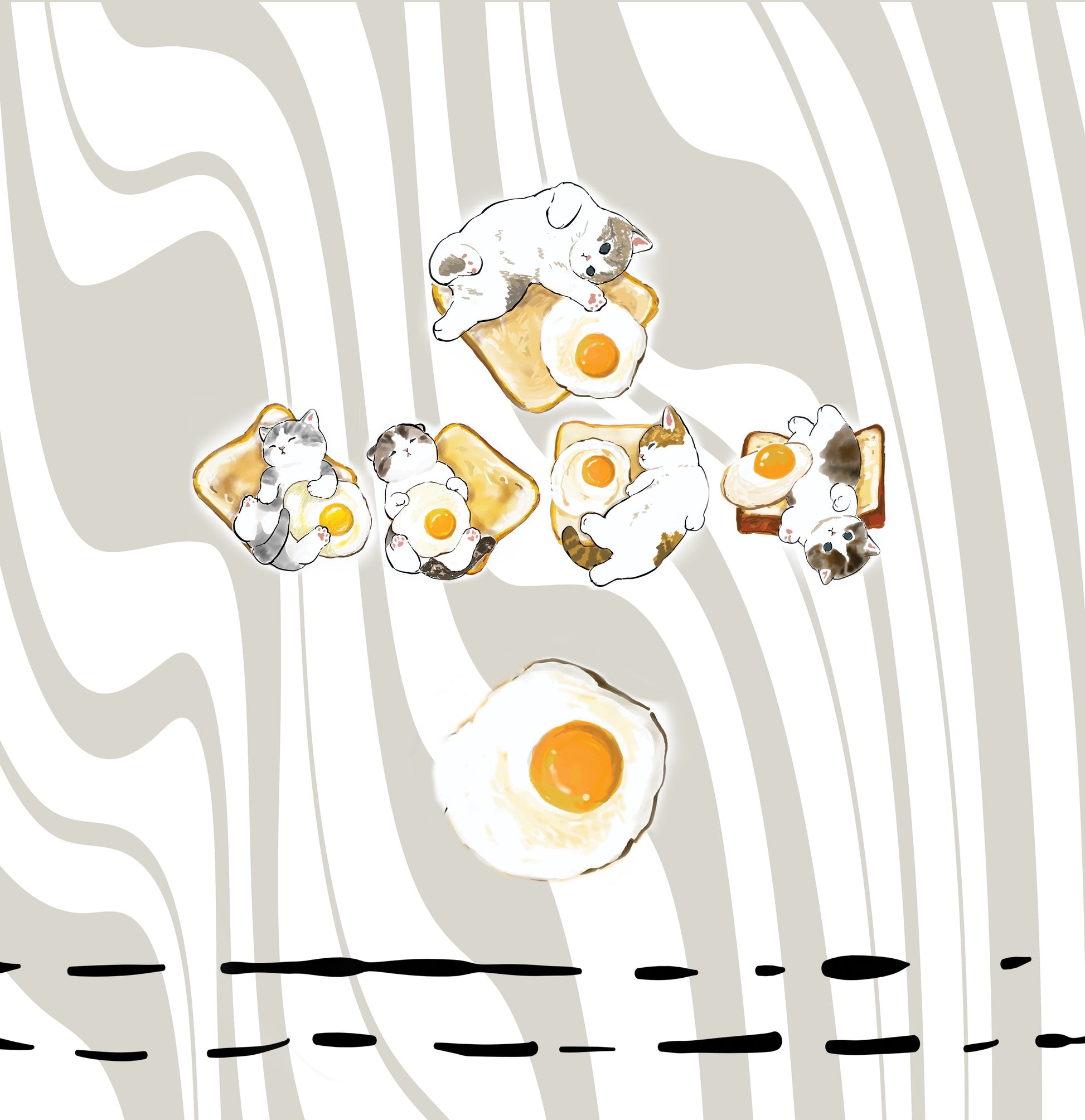 Cute Cat Fried Egg 3D Apron