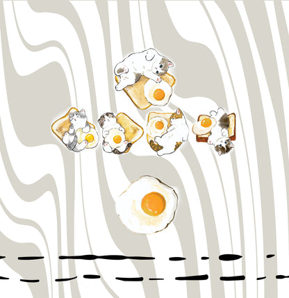 Cute Cat Fried Egg 3D Apron