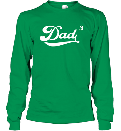Dad 3 Cubed Dad To The Third Power Three Kids Shirt Long Sleeve T-Shirt Long Sleeve T-Shirt Irish Green