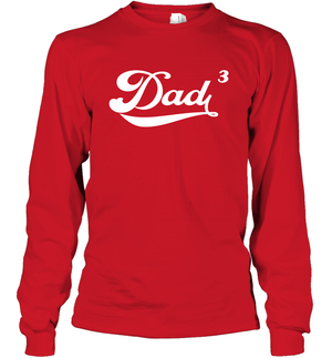 Dad 3 Cubed Dad To The Third Power Three Kids Shirt Long Sleeve T-Shirt