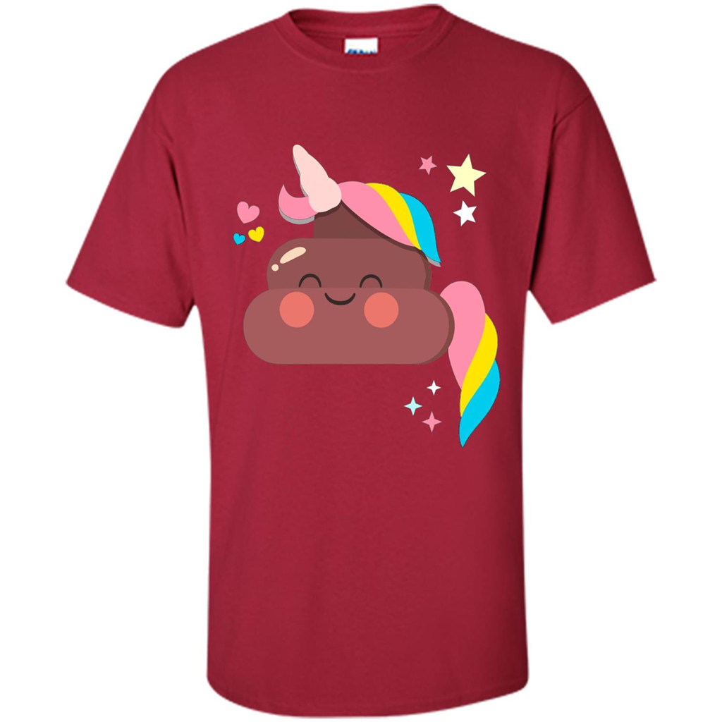 Emoji Happy Unicorn Poop Funny T-shirt Cardinal