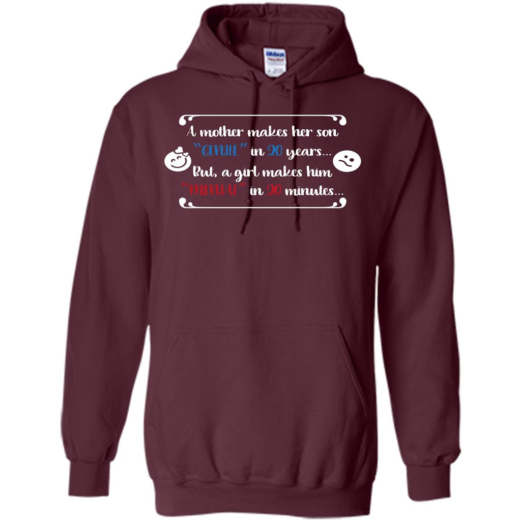 Funny T-shirt A Girl Makes Him Mental In 20 Minuutes Maroon