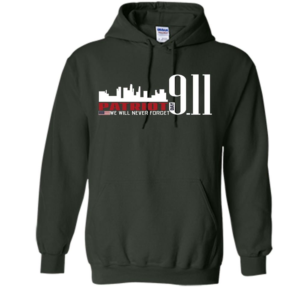 Patriot Day 911 Memorial We Will Never Forget TShirt t-shirt Forest Green