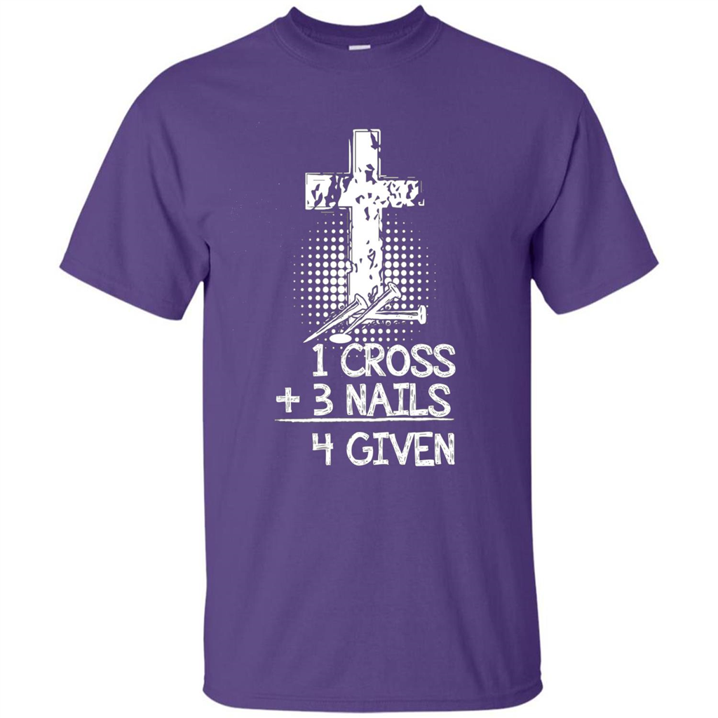 Christian T-shirt 1 Cross 3 Nails 4 Given T-shirt Purple